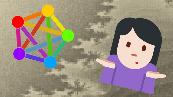 The "fediverse" logo in the top left corner and the white woman shrugging emoji in the bottom right. Behind is a zoomed-in fractal design that is pixellated.